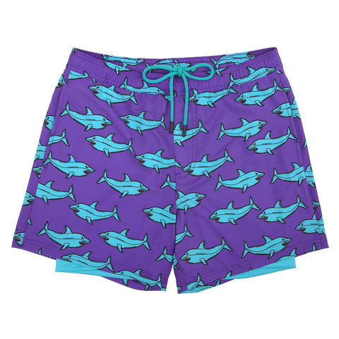 LRD Mens 5" Inseam Swim Trunks with Compression Liner