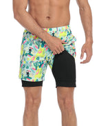 LRD Mens 5" Inseam Swim Trunks with Compression Liner