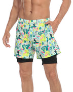 LRD Mens 5" Inseam Swim Trunks with Compression Liner