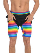 LRD Mens 5" Inseam Swim Trunks with Compression Liner