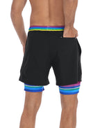 LRD Mens 5" Inseam Swim Trunks with Compression Liner