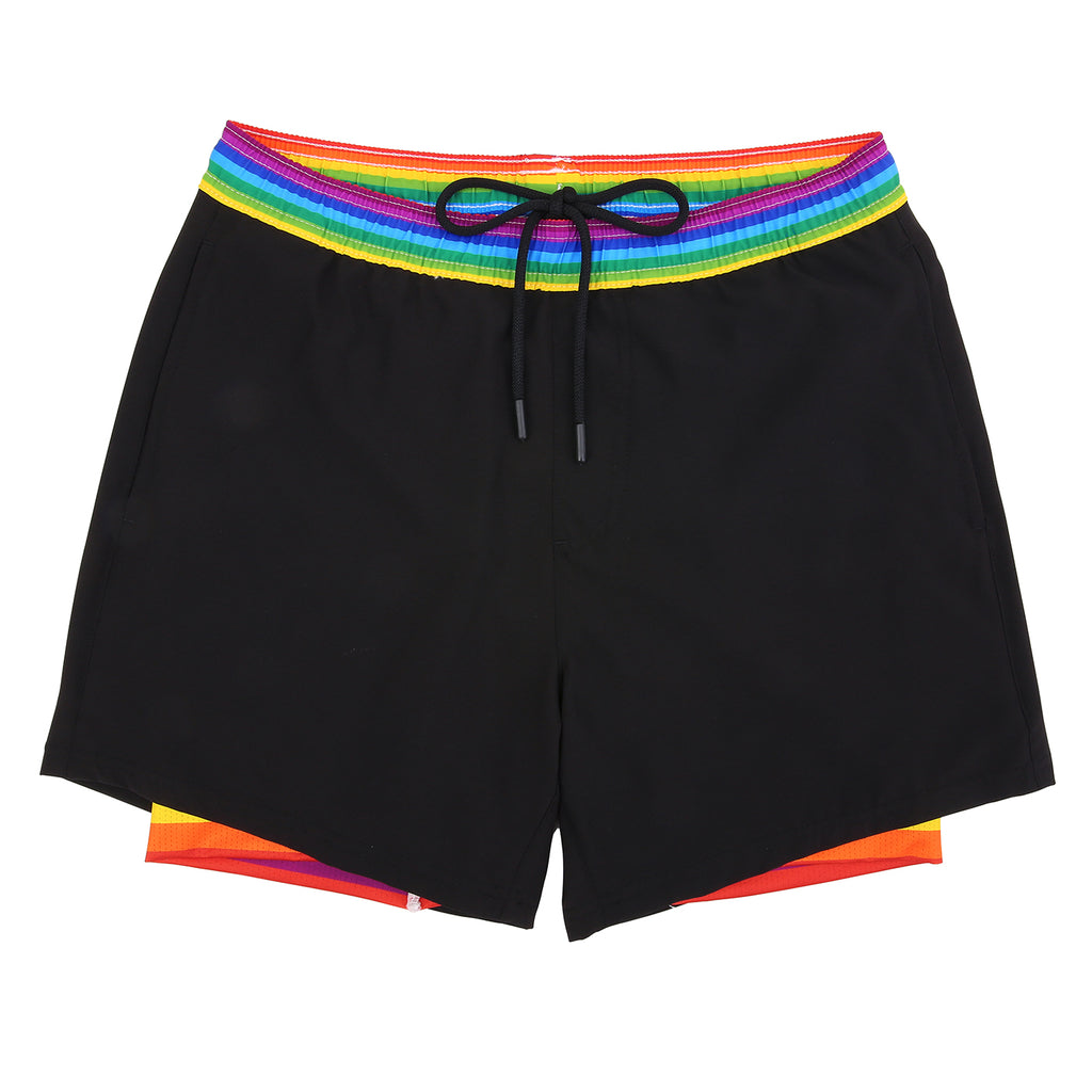 LRD Mens 5" Inseam Swim Trunks with Compression Liner