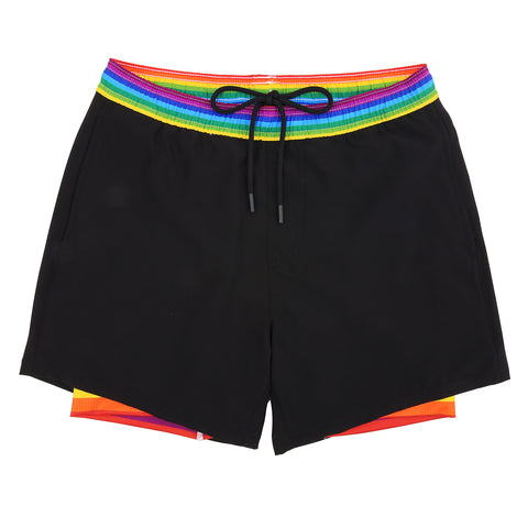 LRD Mens 5" Inseam Swim Trunks with Compression Liner