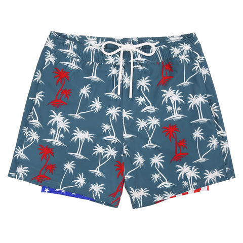 LRD Mens 5" Inseam Swim Trunks with Compression Liner