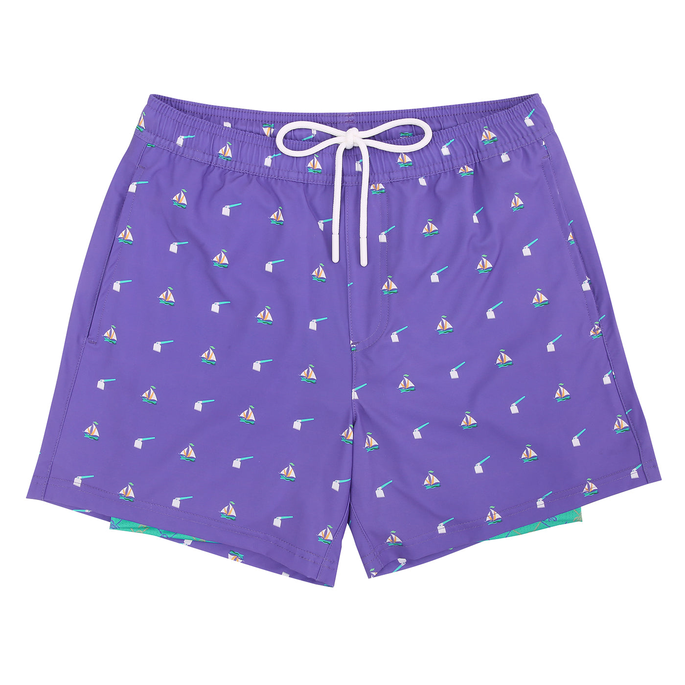 LRD Mens 5" Inseam Swim Trunks with Compression Liner