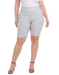 Plus Size Pull On Bermuda Shorts with Pockets and 10" Inseam