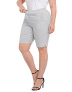 Plus Size Pull On Bermuda Shorts with Pockets and 10" Inseam
