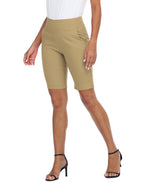 Womens Pull On 10" Inseam Bermuda Shorts with Pockets