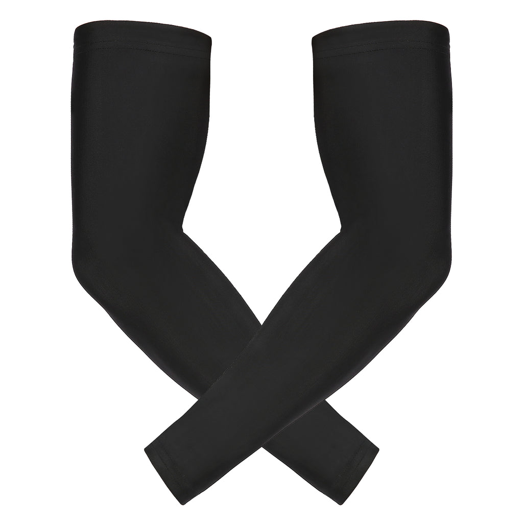 Black Arm Compression Sleeves for Kids Basketball Football Baseball Shooting Sleeve