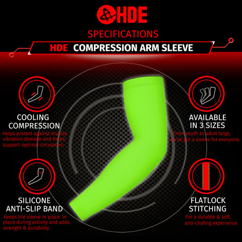 Black Arm Compression Sleeves for Kids Basketball Football Baseball Shooting Sleeve