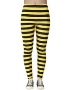 Black and Yellow Striped Leggings