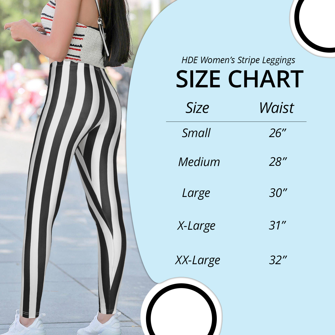 Black & Orange Stripped Digital Print Leggings