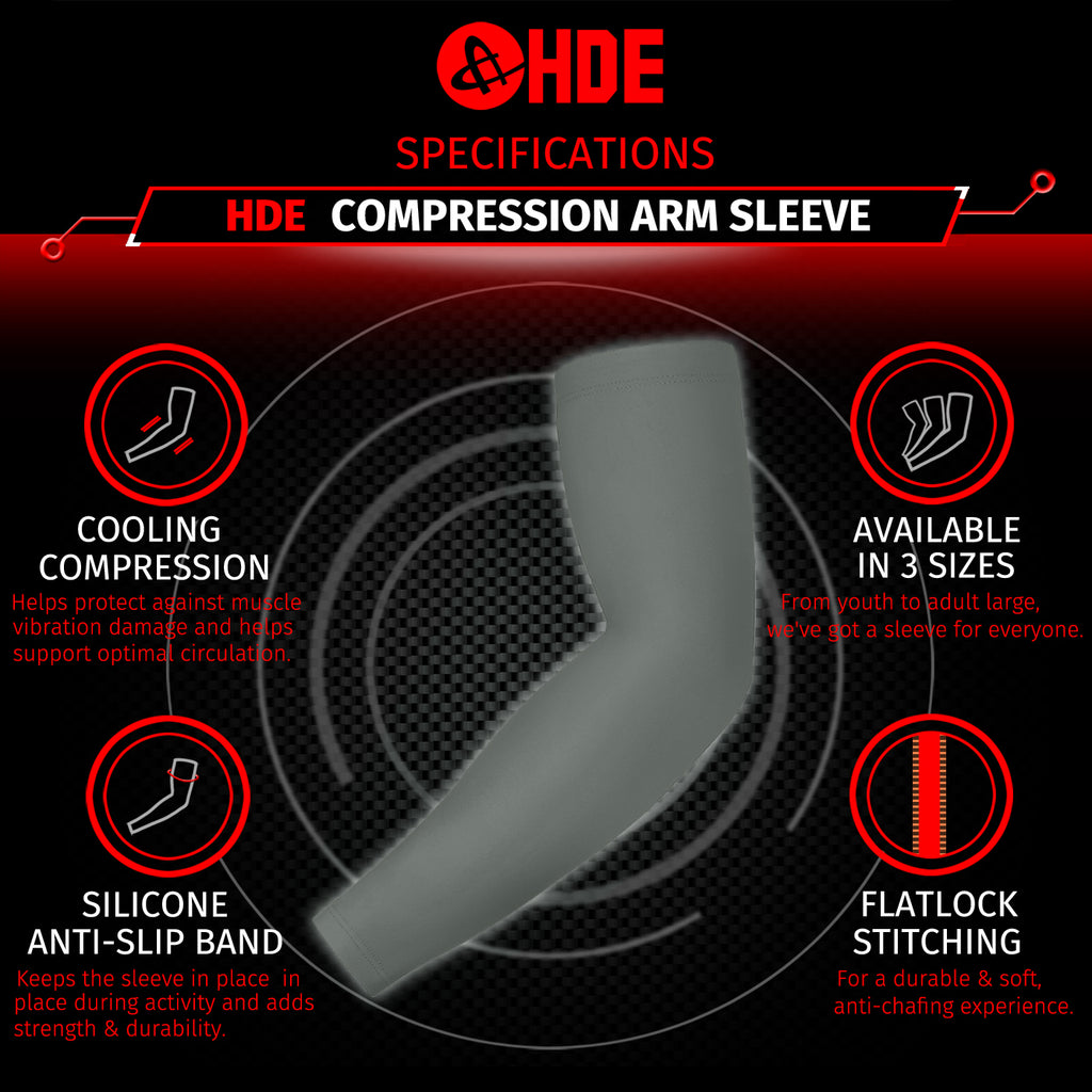 Black Arm Compression Sleeves for Kids Basketball Football Baseball Shooting Sleeve