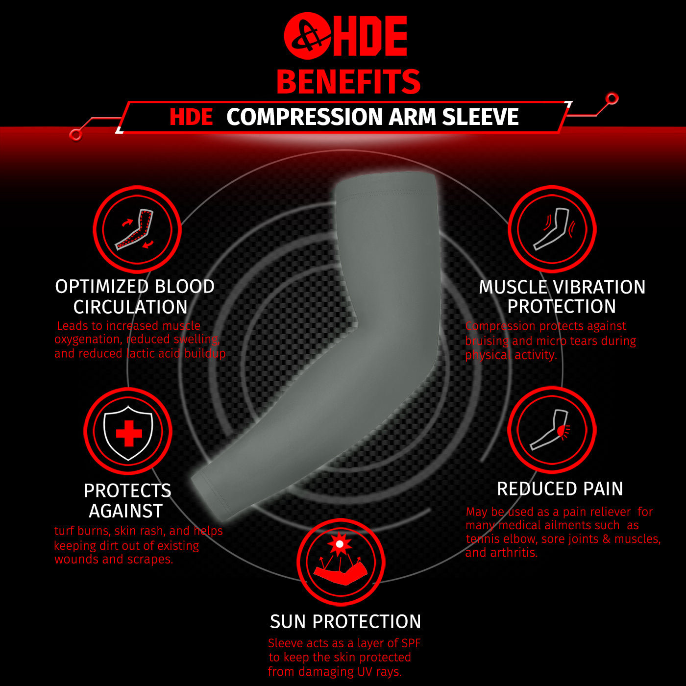 Black Arm Compression Sleeves for Kids Basketball Football Baseball Shooting Sleeve