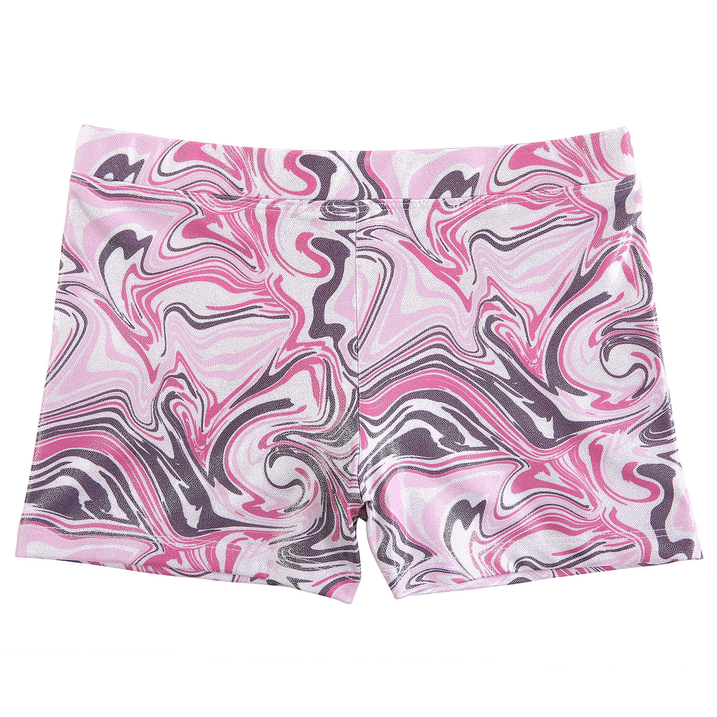 Pink Marble Swirls Gymnastics Dance Shorts for Girls