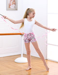 Pink Marble Swirls Gymnastics Dance Shorts for Girls