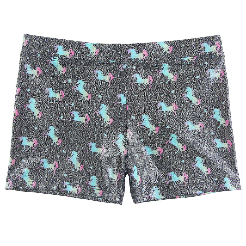 Unicorn Stars Gymnastics Dance Shorts for Girls