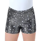 Starry Black Gymnastics Dance Shorts for Girls