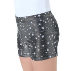Starry Black Gymnastics Dance Shorts for Girls