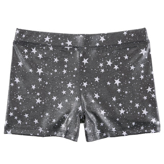 Starry Black Gymnastics Shorts for Girls Dance in Starry Black