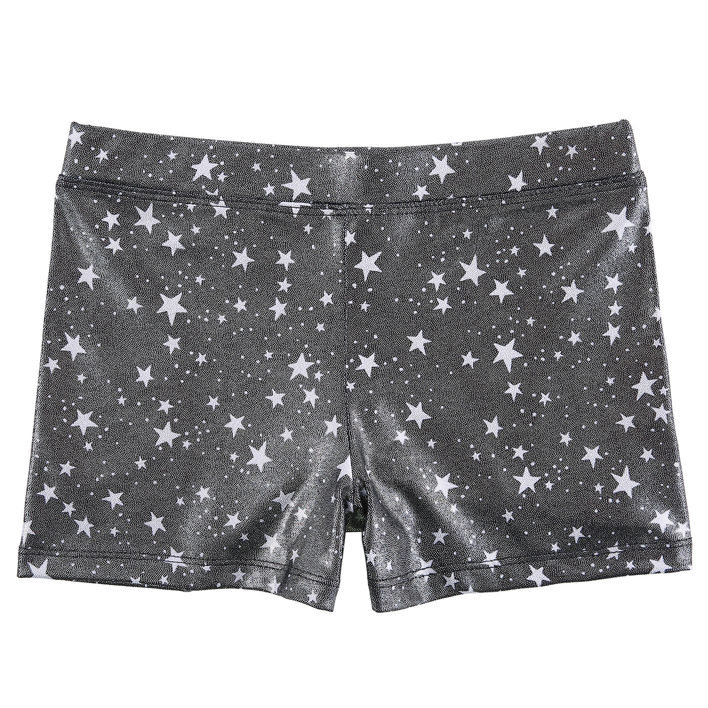 Starry Black Gymnastics Dance Shorts for Girls