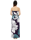 Unfinished Floral Strapless Summer Maxi Dress