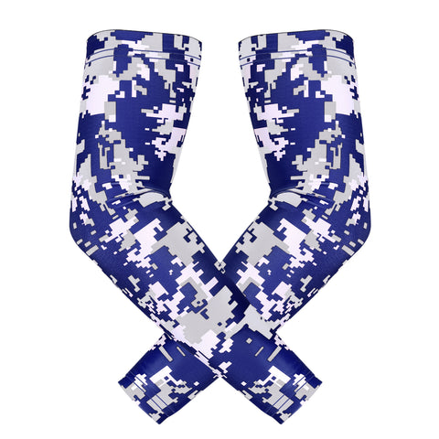 Navy Blue Camo Compression Sleeves for Kids Basketball Football Baseball Shooting Sleeve