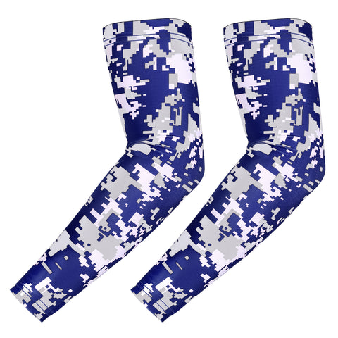 Navy Blue Camo Compression Sleeves for Kids Basketball Football Baseball Shooting Sleeve