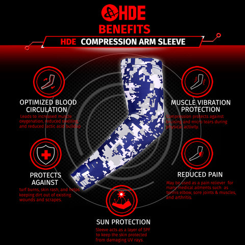 Navy Blue Camo Compression Sleeves for Kids Basketball Football Baseball Shooting Sleeve