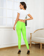 Graphic Print Neon Green Legging Tights