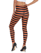 Black & Orange Stripped Digital Print Leggings