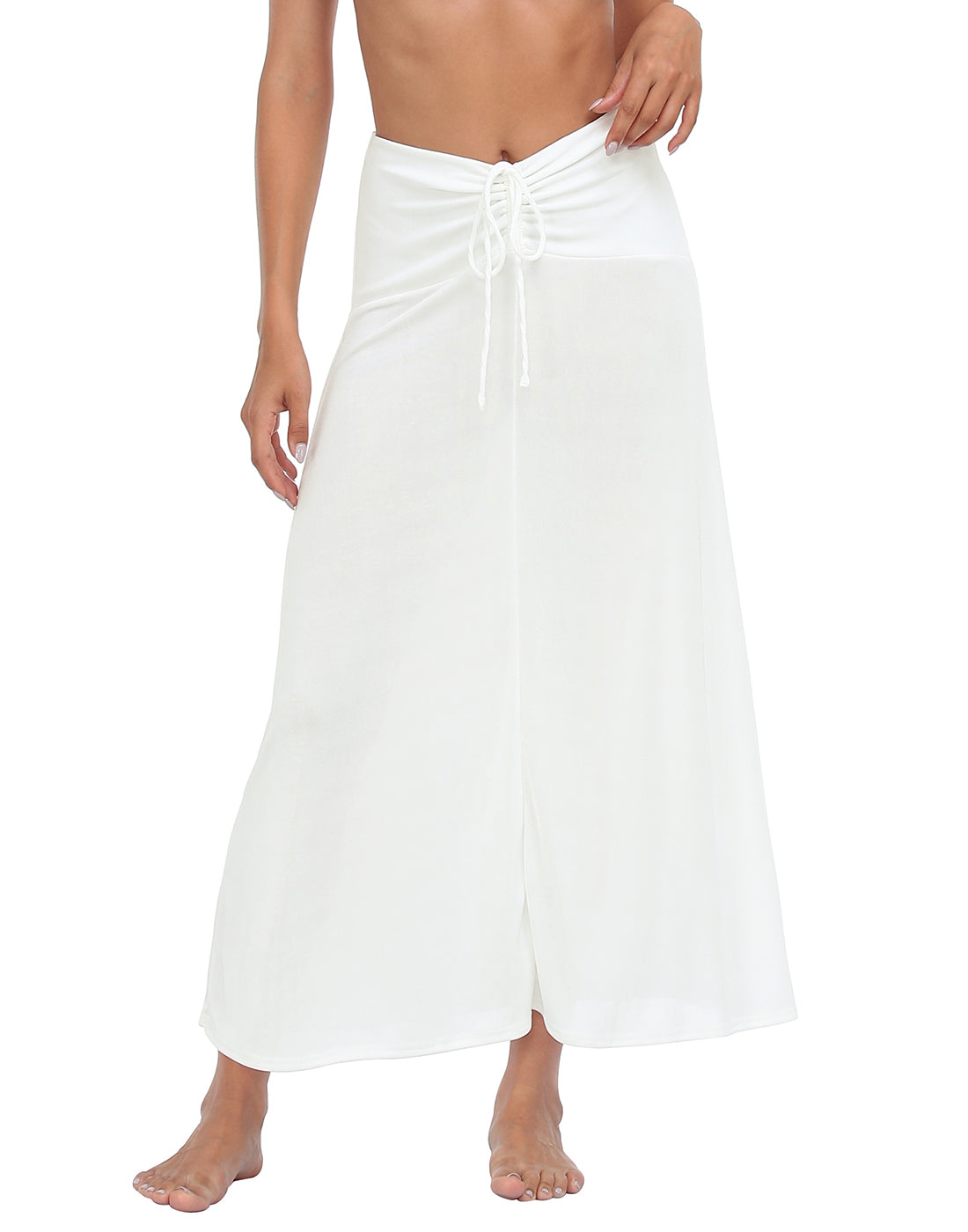 Womens Ruched Stretch Maxi Skirt Convertible Beach Cover Up Main image
