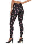 Graphic Print Candy Canes Leggings