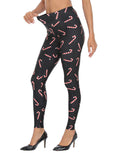 Graphic Print Candy Canes Leggings