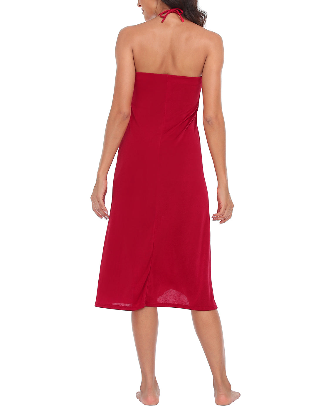 Womens Ruched Stretch Maxi Skirt Convertible Beach Cover Up