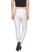 Holographic Shiny Leggings Liquid Metallic Pants Iridescent Tights