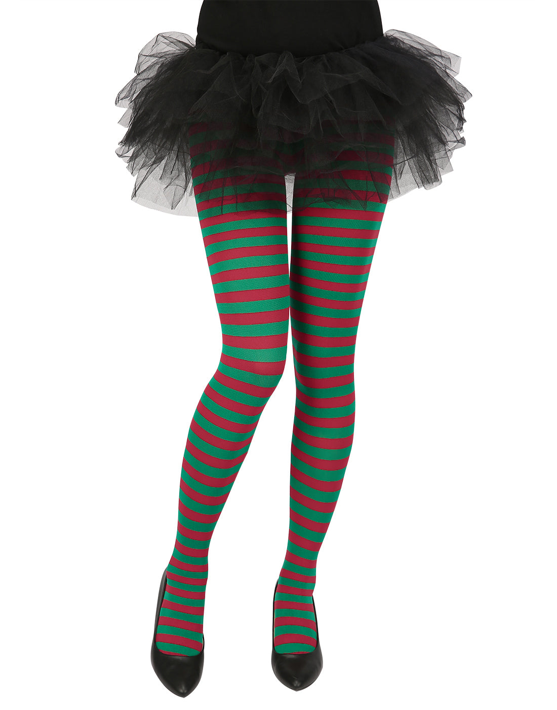 HDE Women's Striped Tights Opaque Microfiber Stockings Nylon Footed Pantyhose