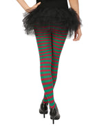 HDE Women's Striped Tights Opaque Microfiber Stockings Nylon Footed Pantyhose