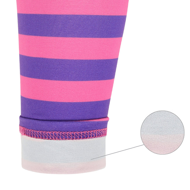 Girl's Purple & Pink Stripe Leggings Soft – alternate view