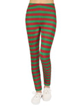 Girl's Red and Green Holiday Stripes Ultra Soft Leggings