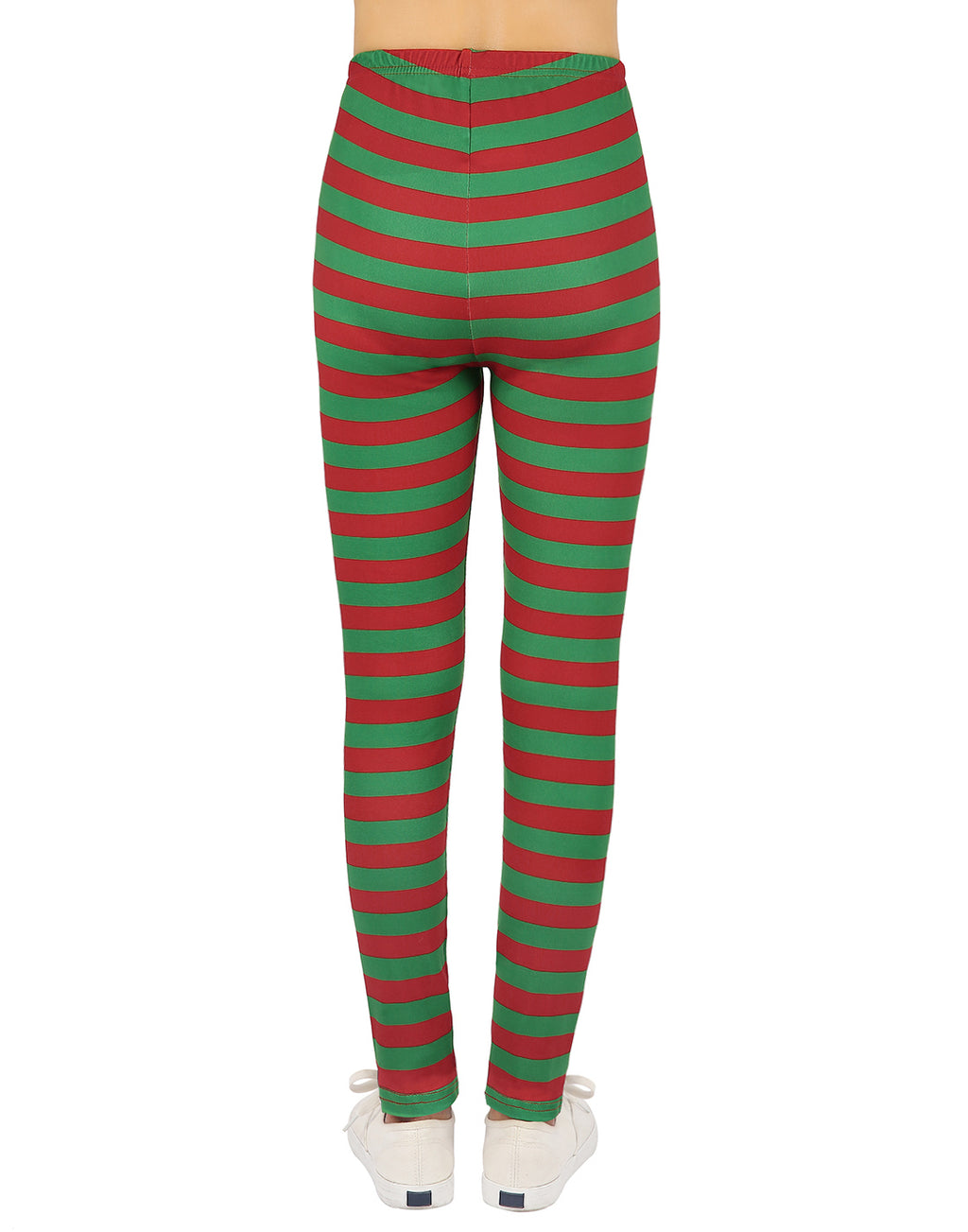 Girl's Red and Green Stripes Ultra Soft Leggings