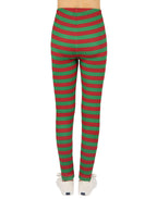 Girl's Red and Green Stripes Ultra Soft Leggings