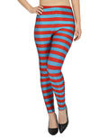 Blue and Red Striped Leggings