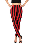 Black and Red Stripes Graphic Leggings