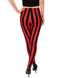 Black and Red Stripes Graphic Leggings