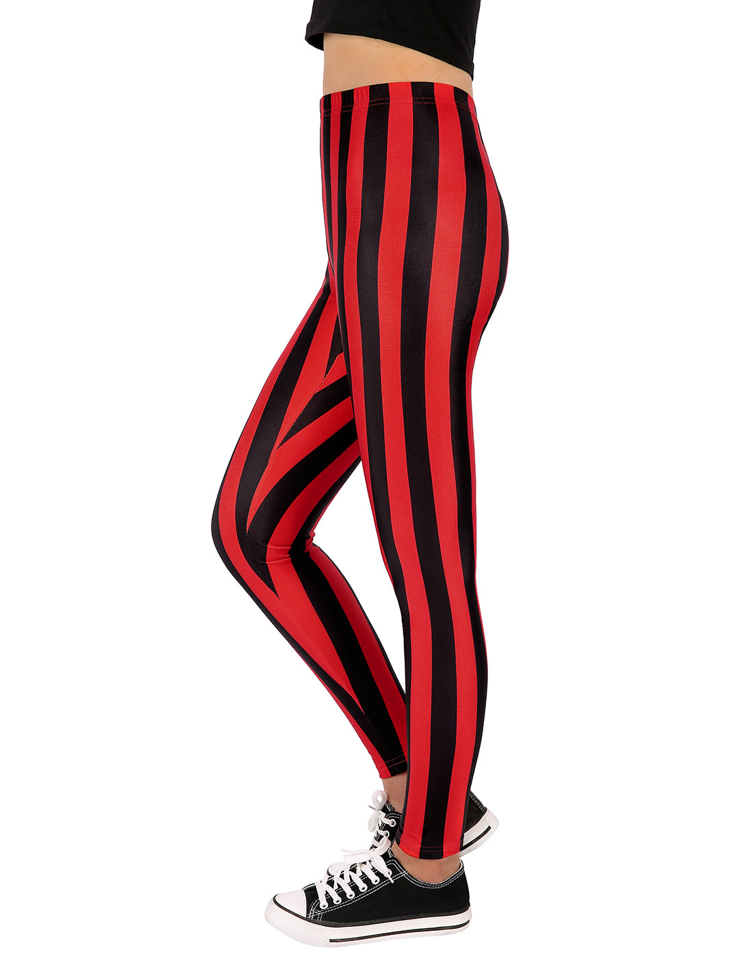 Black and Red Stripes Graphic Leggings