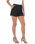 Womens High Waisted Linen Blend Shorts with Pockets