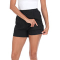 Womens High Waisted Linen Blend Shorts with Pockets
