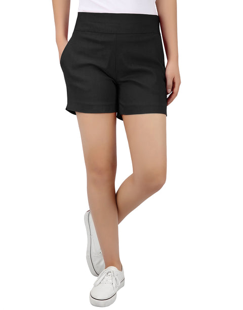 Pull-on Chino Shorts for Women with 4" Inseam