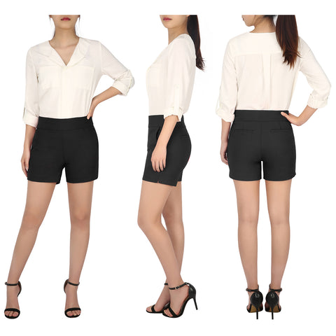Pull-on Chino Shorts for Women with 4" Inseam